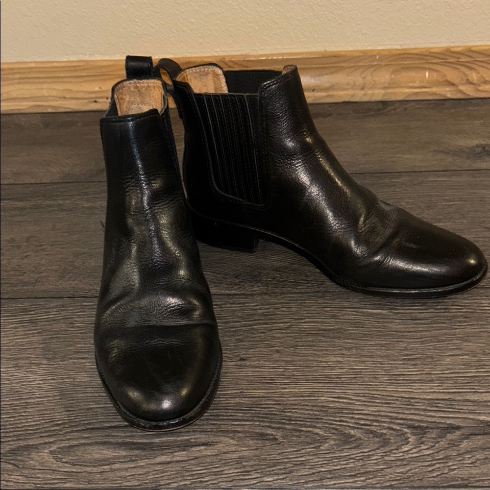 Black Leather Ankle Boots